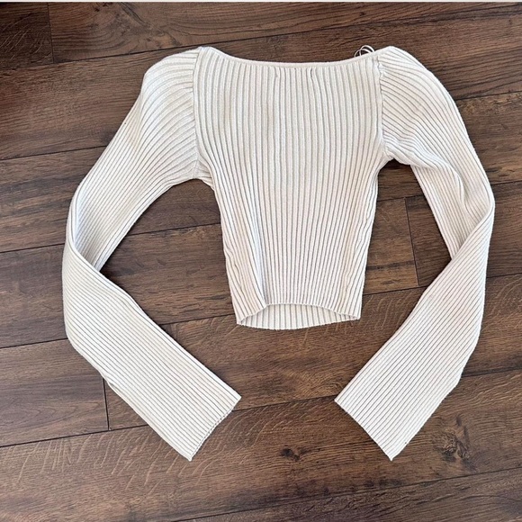 Urban Outfitters Beige Ribbed Top - Picture 3 of 4